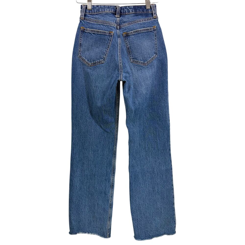 Abercrombie The 90s Relaxed Jean Curve Love High Rise Raw Hem Blue Wash 25 / 0R - Picture 3 of 11